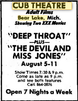 Cub Theatre - Aug 7 1976 Ad For Porn (newer photo)